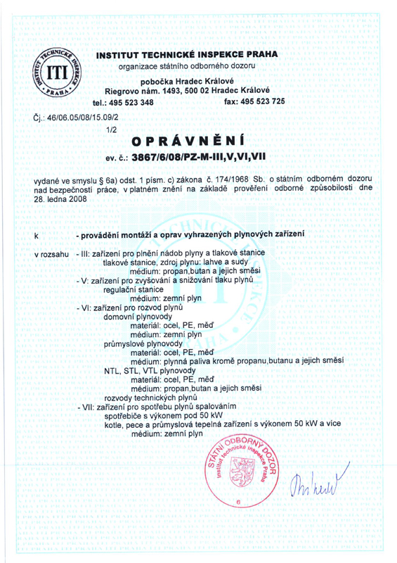Certifikát - Instruktor obsluh motorových vozíku man. vozíků